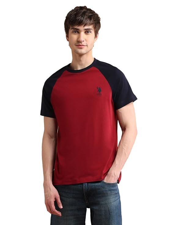 U.S. POLO ASSN. Knitted Cotton T-Shirts for Men - 100% Cotton, Breathable & Comfortable, Half Sleeves Mens Casual T Shirts